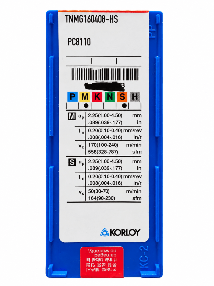 Caja inserto de torno TNMG160408-HS PC8110 KORLOY2