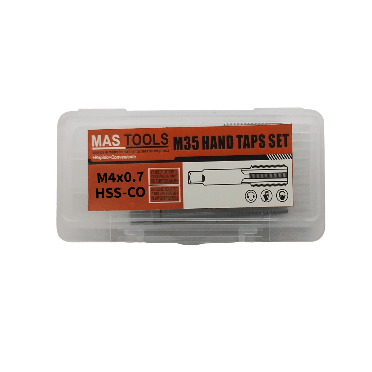 Macho manual M 4 x 0,7 HSS-Co. (3 piezas) MASTOOLS 2