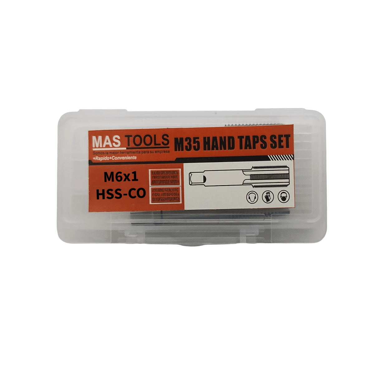 Macho manual M 6 x 1 HSS-Co. (3 piezas) MASTOOLS 2