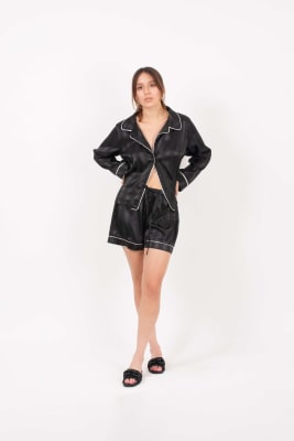 PIJAMA SET SHORT NEGRO1