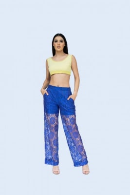PANTALÓN DE ENCAJE AZUL1