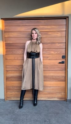 VESTIDO LARGO FLUIDO MARRON1