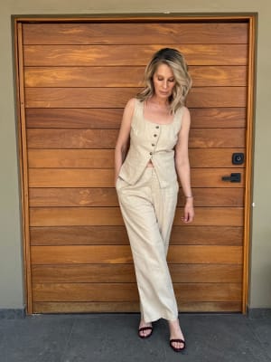 SET DE LINO CHALECO  PANTALON CRUDO1