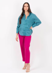 CAMISA OVERSIZE LINO AZUL