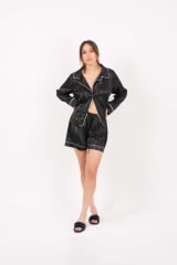 PIJAMA SET SHORT NEGRO