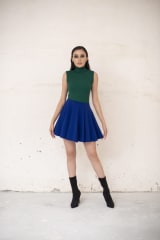 FALDA CORTA DE PIEZAS AZUL REY