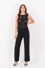 BLUSA DE GASA NEGRO