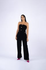 STRAPLESS TERCIOPELO CON BOTONES