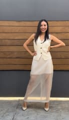 FALDAS DE ORGANZA BEIGE