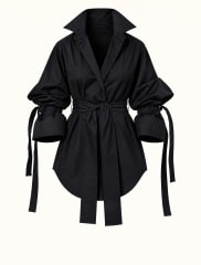 BLUSA KIMONO  CON MANGAS AJUSTABLES NEGRA