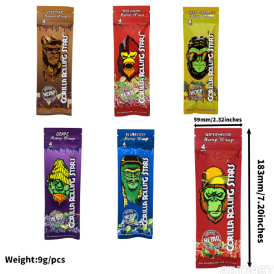 HEMP WRAP X4 - GORILLA ROLLING STAR