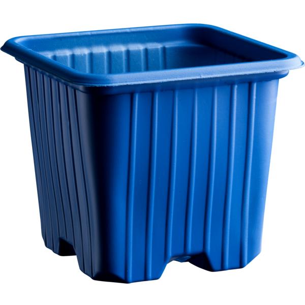 MACETA CUADRADA AZUL OSC 7X7X61