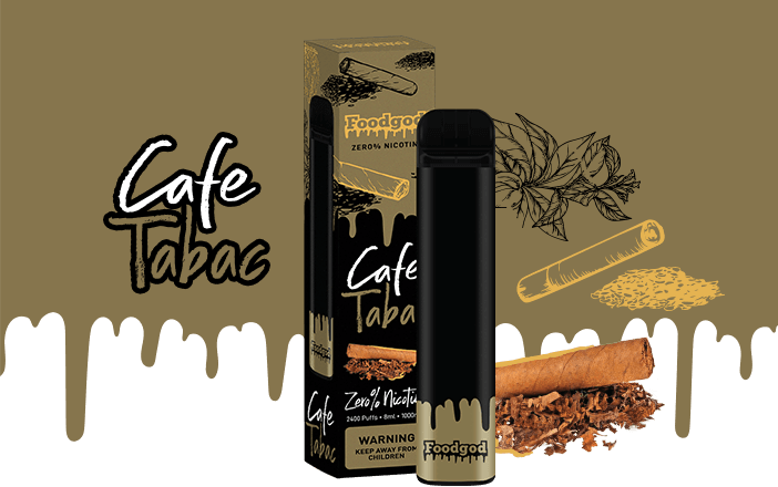 VAPE FOODGOD CAFE TABAC 0% NIC 2400 PUFFS1