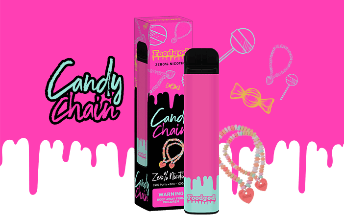 VAPE FOODGOD CANDY CHAIN 0% NIC 2400 PUFFS 1