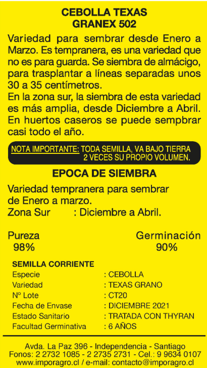 CEBOLLA TEXAS GRANEX 5022