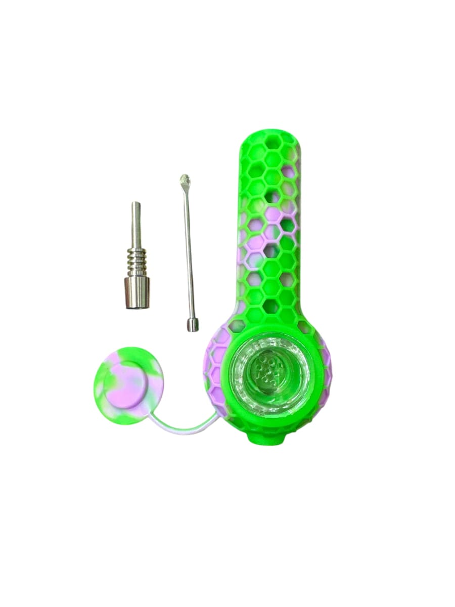 PIPA DE SILICONA, PALA Y QUEMADOR TITANIO 4