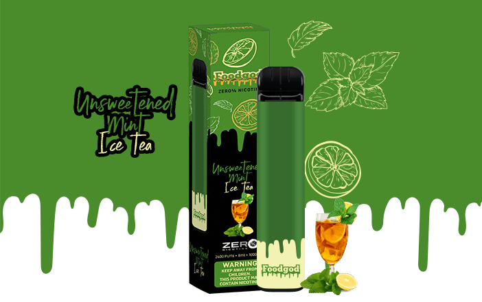 VAPE FOODGOD MINT ICE TEA 0% NIC 2400 PUFFS 1