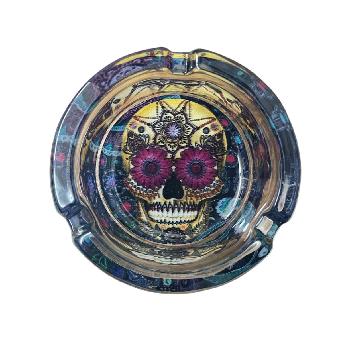 CENICERO REDONDO DE VIDRIO - 80MM2