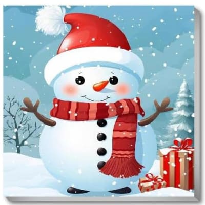 Paint by Numbers - Snowman 20x20cm