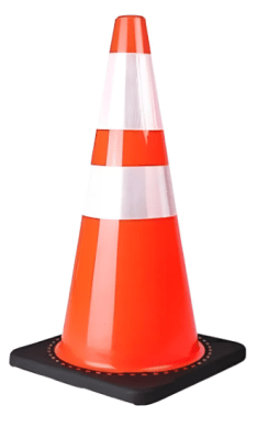 Cono Base Negra 28'' (70cm) Doble Cinta Reflectante1