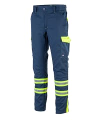 Pantalón Cargo Gabardina Bicolor Con Cinta Reflectante