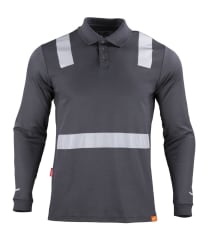 Polera Cuello Camisero Cinta Hibrida Reflectante Manga Larga