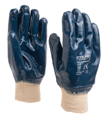 Guante Nitrilo Azul Puño Rejido