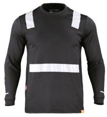 Polera C/redondo Hibrida Manga Larga Con Cinta Reflectante