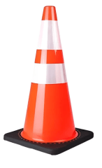 Cono Base Negra 28'' (70cm) Doble Cinta Reflectante