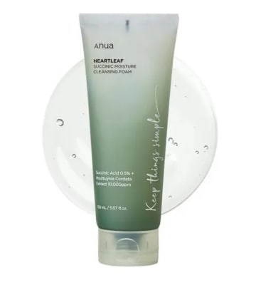 ANUA Heartleaf Succinic Cleansing Foam – Jabon de Limpieza Facial