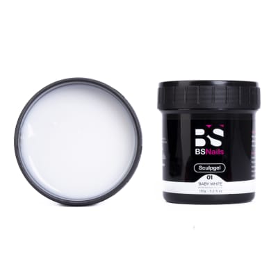 BSNAILS Sculpgel Acrigel : Color Baby White – Pote de 150 g