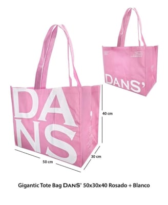 Bolsa reutilizable grande con letras blancas Dans