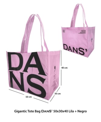 Bolsa reutilizable grande con letras negras Dans
