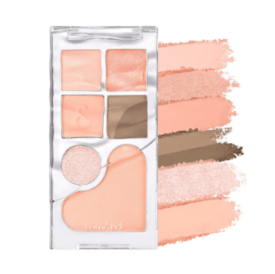 ROM&ND BARE LAYER PALETTE – Paleta de Sombras y Rubor #01 APRICOT MOOD