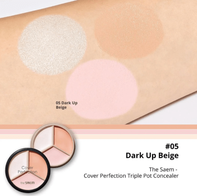 The Saem Corrector Cover Perfection Triple Pot Concealer 05 DARK UP BEIGE1