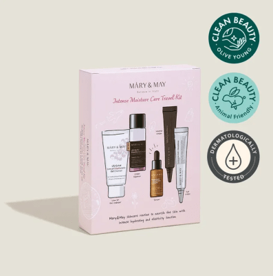 MARY&MAY Intense Moisture Care Travel Kit – 5 piezas Mini Talla Caja Rosada