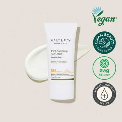 MARY & MAY – Cica Soothing Sun Cream – Fotoprotector SPF5+ PA++++ 50ml