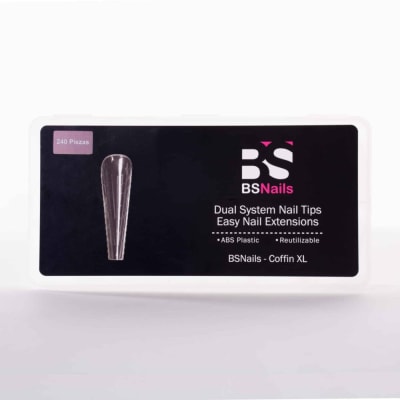 Dual System Nail Tips BSNAILS Coffin XL 240pcs