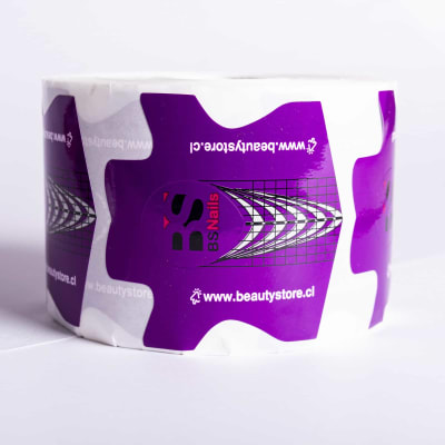 BSNAILS Molde Autoadhesivo Stiletto Uñas Acrilicas -500 pc Morado1