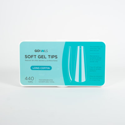 GoNails Soft Gel tips - Long Coffin (440 unidades)1