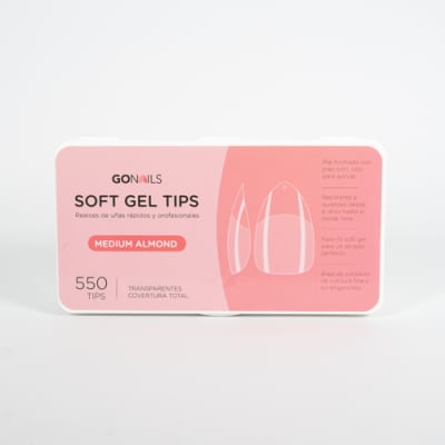 GoNails Soft Gel tips - Medium Almond (Pre-limados) (550 unidades)1