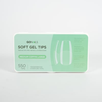GoNails Soft Gel tips - Medium Coffin Large (Pre-limados) (550 unidades)1