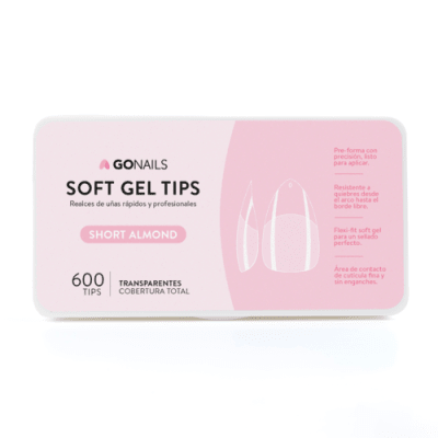 GoNails Soft Gel tips - Short Almond (Pre-limados)