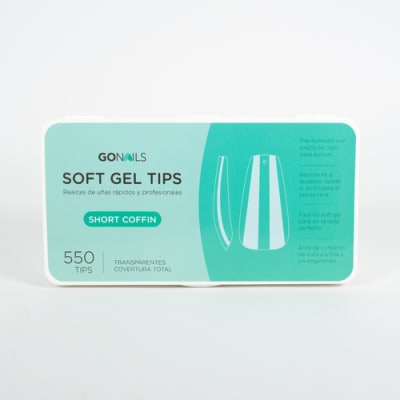 GoNails Soft Gel tips - Short Coffin (550 unidades)