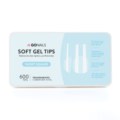 GoNails Soft Gel tips - Short Square (Pre-limados) (600 unidades)1