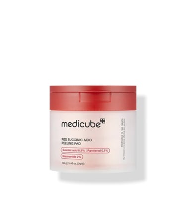 MEDICUBE Red Succinic Acid Peeling Pad -Almohadillas Exfoliantes -70 pzs