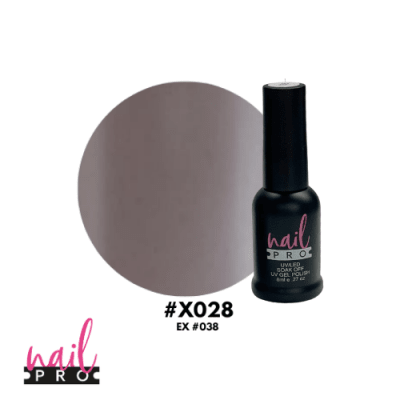 NAIL PRO Esmalte Permanente 8 ml X028 (ex038) Gris Nude1