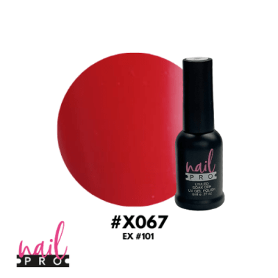 NAIL PRO Esmalte Permanente 8 ml X067 (ex101) Rojo italiano1