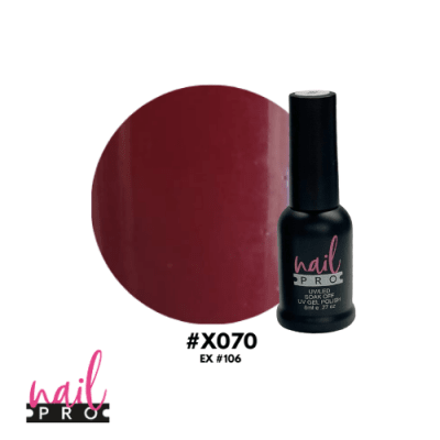 NAIL PRO Esmalte Permanente 8 ml X070 (ex106) Rojo Vino1