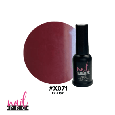 NAIL PRO Esmalte Permanente 8 ml X071 (ex107) Rojo Sangre de Toro1
